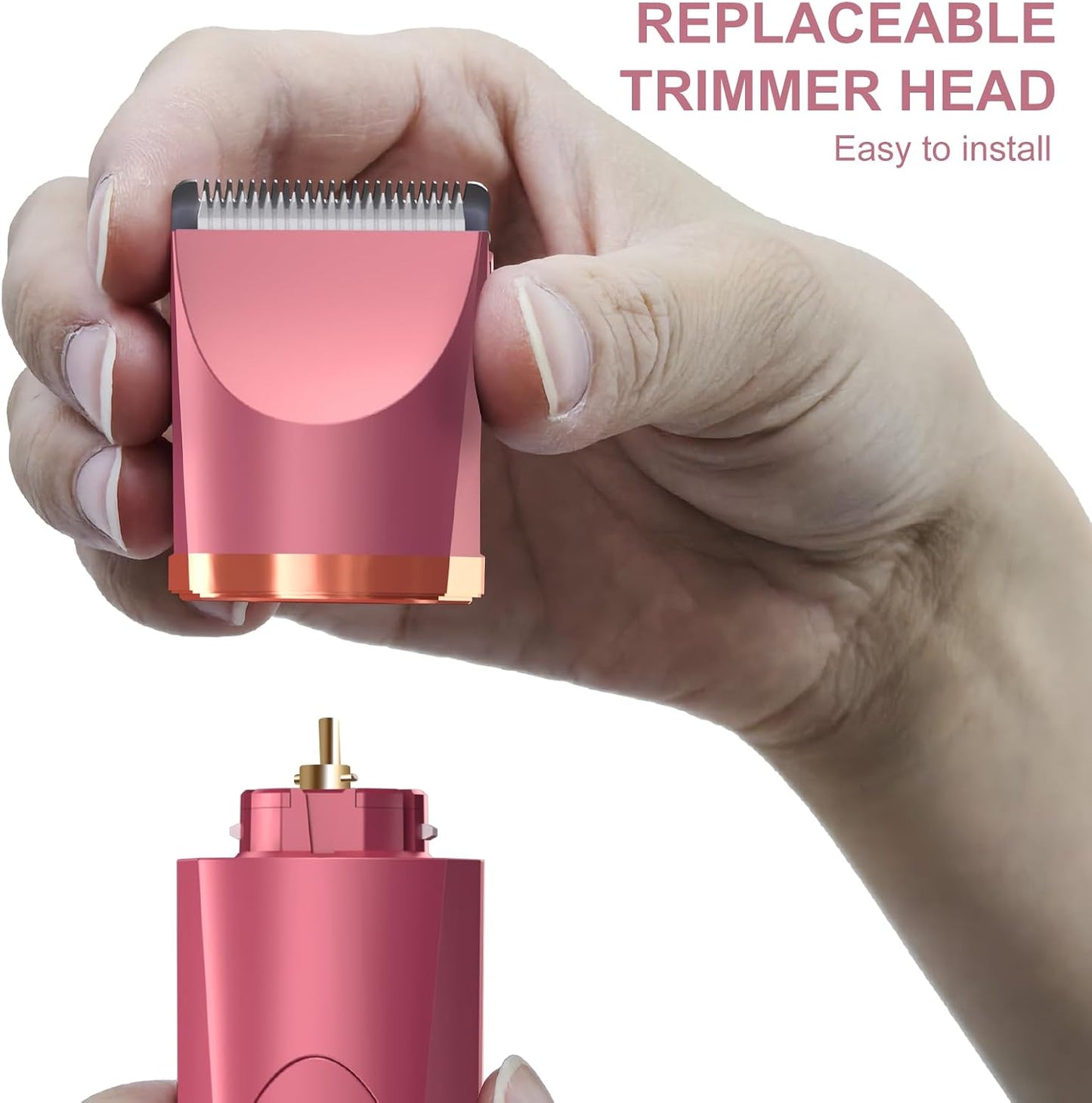 Electric Body Hair Trimmer - Groin Trimmer for Men - Bikini Trimmer Women - Wet/Dry Shaver Groomer, Replaceable Ceramic Blade Heads, USB Recharge Dock, Waterproof Hygiene Razor,Black