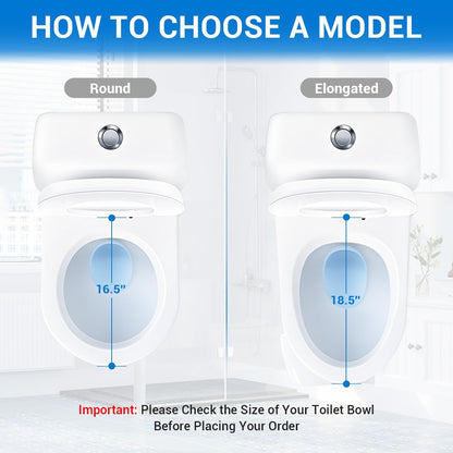 Round Toilet Seat with Built-In Toddler Seat 16.5" - Soft Close for Child & Adult, Potty Training Seat, Durable PP Toilet Seat, Easy Installation & Removal, Fits Most Toilet Bowls