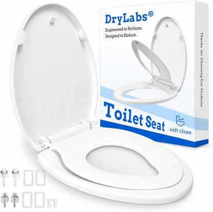 Round Toilet Seat with Built-In Toddler Seat 16.5" - Soft Close for Child & Adult, Potty Training Seat, Durable PP Toilet Seat, Easy Installation & Removal, Fits Most Toilet Bowls