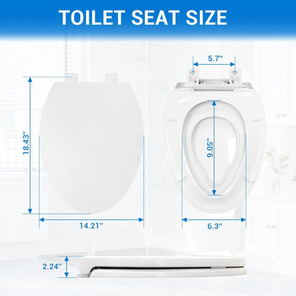 Round Toilet Seat with Built-In Toddler Seat 16.5" - Soft Close for Child & Adult, Potty Training Seat, Durable PP Toilet Seat, Easy Installation & Removal, Fits Most Toilet Bowls
