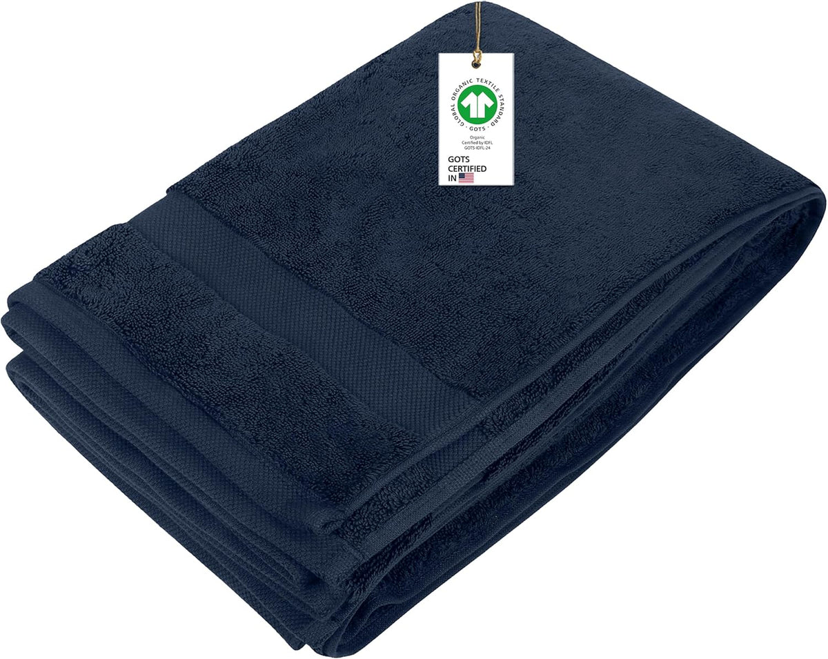 100% Organic Cotton Towels 650 GSM Plush Feather Touch Quick Dry Bath Towel, Pack of 4 GOTS Certified, Oeko-Tex Green Certified, Organic Cotton Bath Towel, 30"X58"