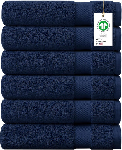 100% Organic Cotton Towels 650 GSM Plush Feather Touch Quick Dry Bath Towel, Pack of 4 GOTS Certified, Oeko-Tex Green Certified, Organic Cotton Bath Towel, 30"X58"