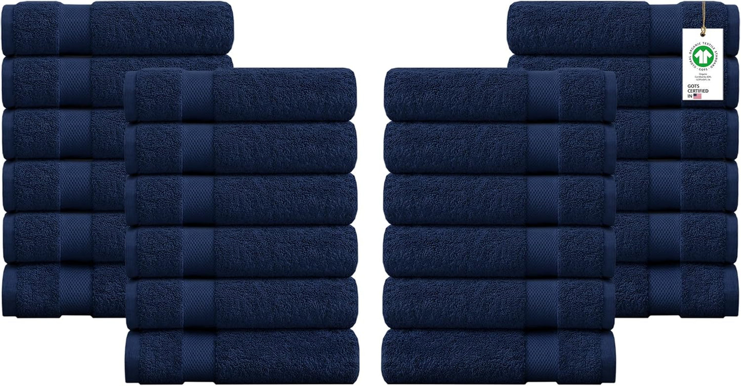 100% Organic Cotton Towels 650 GSM Plush Feather Touch Quick Dry Bath Towel, Pack of 4 GOTS Certified, Oeko-Tex Green Certified, Organic Cotton Bath Towel, 30"X58"