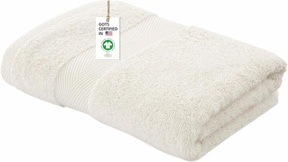 100% Organic Cotton Towels 650 GSM Plush Feather Touch Quick Dry Bath Towel, Pack of 4 GOTS Certified, Oeko-Tex Green Certified, Organic Cotton Bath Towel, 30"X58"