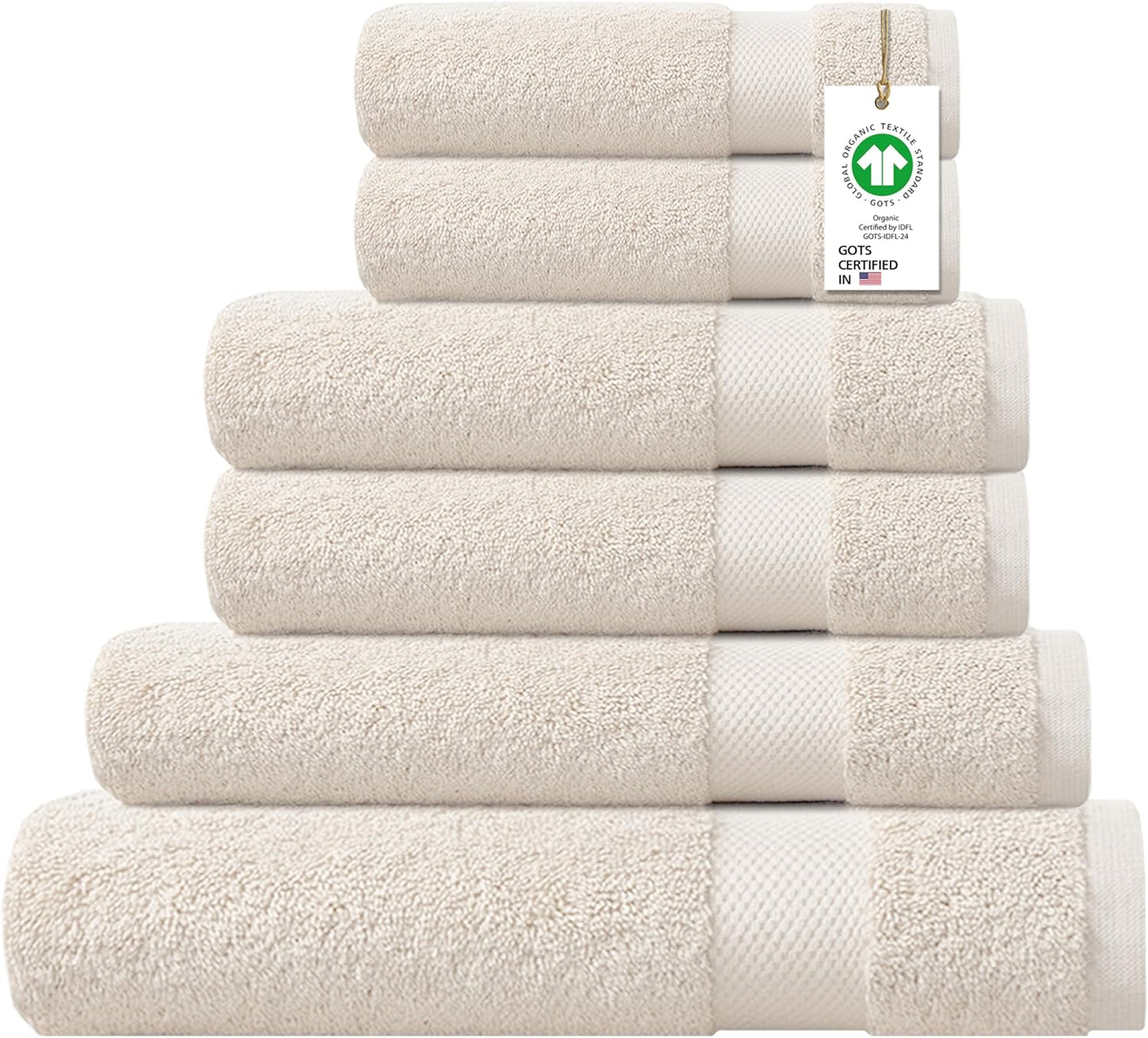 100% Organic Cotton Towels 650 GSM Plush Feather Touch Quick Dry Bath Towel, Pack of 4 GOTS Certified, Oeko-Tex Green Certified, Organic Cotton Bath Towel, 30"X58"