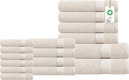 100% Organic Cotton Towels 650 GSM Plush Feather Touch Quick Dry Bath Towel, Pack of 4 GOTS Certified, Oeko-Tex Green Certified, Organic Cotton Bath Towel, 30"X58"