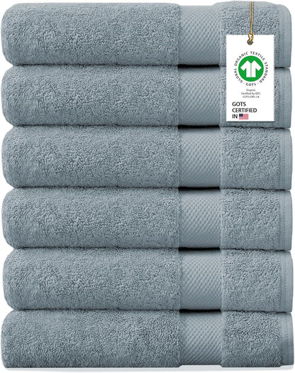 100% Organic Cotton Towels 650 GSM Plush Feather Touch Quick Dry Bath Towel, Pack of 4 GOTS Certified, Oeko-Tex Green Certified, Organic Cotton Bath Towel, 30"X58"