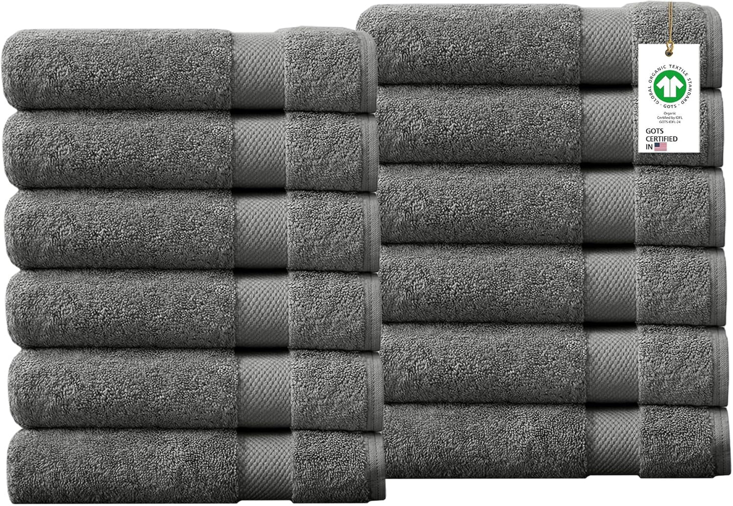 100% Organic Cotton Towels 650 GSM Plush Feather Touch Quick Dry Bath Towel, Pack of 4 GOTS Certified, Oeko-Tex Green Certified, Organic Cotton Bath Towel, 30"X58"