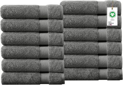 100% Organic Cotton Towels 650 GSM Plush Feather Touch Quick Dry Bath Towel, Pack of 4 GOTS Certified, Oeko-Tex Green Certified, Organic Cotton Bath Towel, 30"X58"