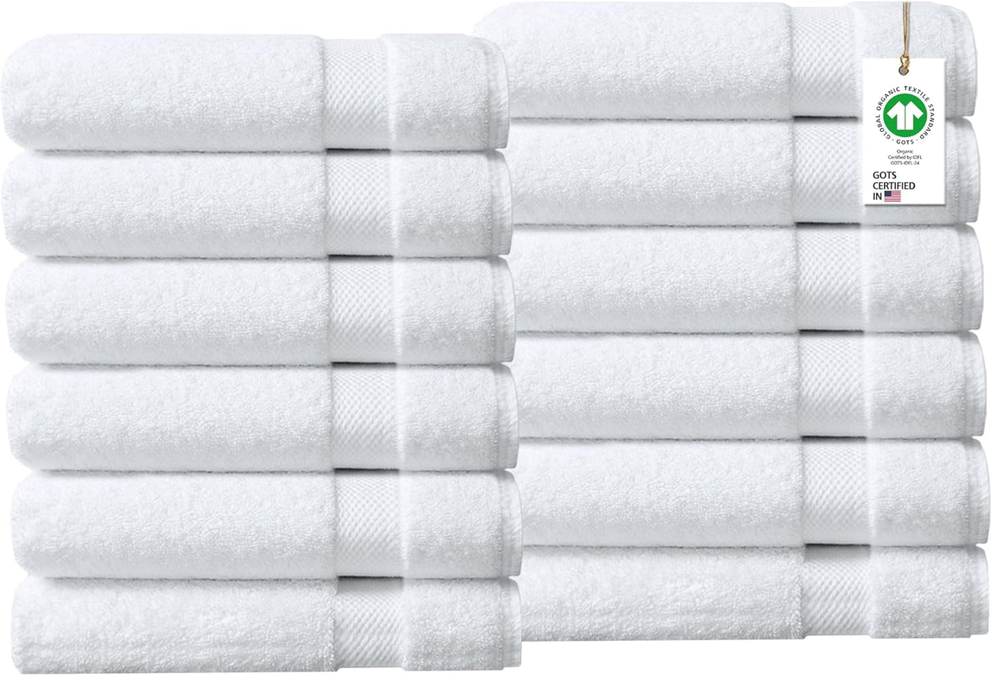 100% Organic Cotton Towels 650 GSM Plush Feather Touch Quick Dry Bath Towel, Pack of 4 GOTS Certified, Oeko-Tex Green Certified, Organic Cotton Bath Towel, 30"X58"