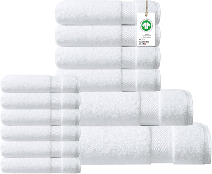 100% Organic Cotton Towels 650 GSM Plush Feather Touch Quick Dry Bath Towel, Pack of 4 GOTS Certified, Oeko-Tex Green Certified, Organic Cotton Bath Towel, 30"X58"