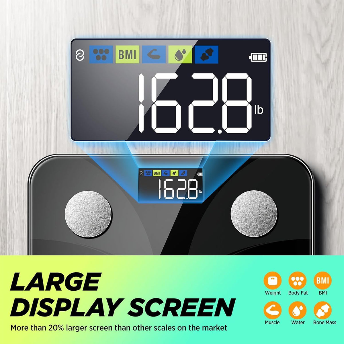 Scale for Body Weight and Fat Percentage, Digital Accurate Bathroom Smart Scale with Large Display, FSA&HSA Eligible 13 Body Composition Analyzer Sync App