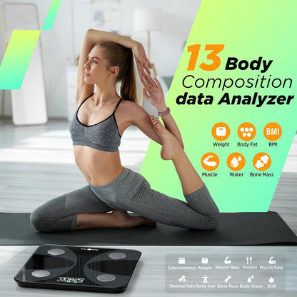 Scale for Body Weight and Fat Percentage, Digital Accurate Bathroom Smart Scale with Large Display, FSA&HSA Eligible 13 Body Composition Analyzer Sync App