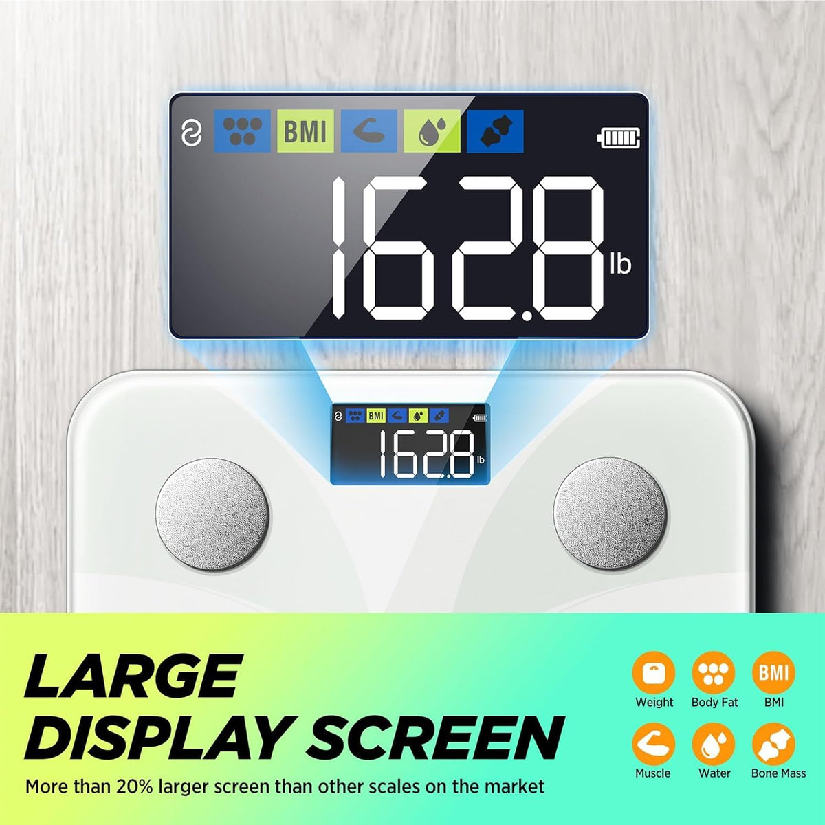 Scale for Body Weight and Fat Percentage, Digital Accurate Bathroom Smart Scale with Large Display, FSA&HSA Eligible 13 Body Composition Analyzer Sync App