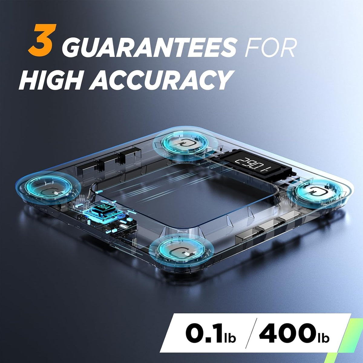 Scale for Body Weight and Fat Percentage, Digital Accurate Bathroom Smart Scale with Large Display, FSA&HSA Eligible 13 Body Composition Analyzer Sync App
