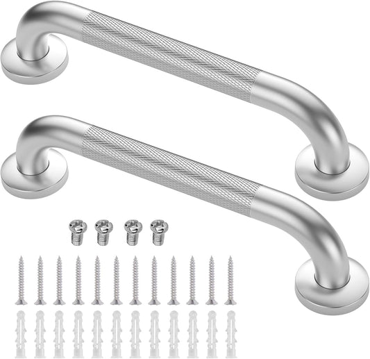 Grab Bars for Shower, 2 Pack 16 in Anti Slip Safety Bath Handle for Senior | Stainless Steel Shower Grab Bars, Handicap Elderly Bathtub and Toilet Bathroom Assist,Safety Grab Bars with Concealed Screws