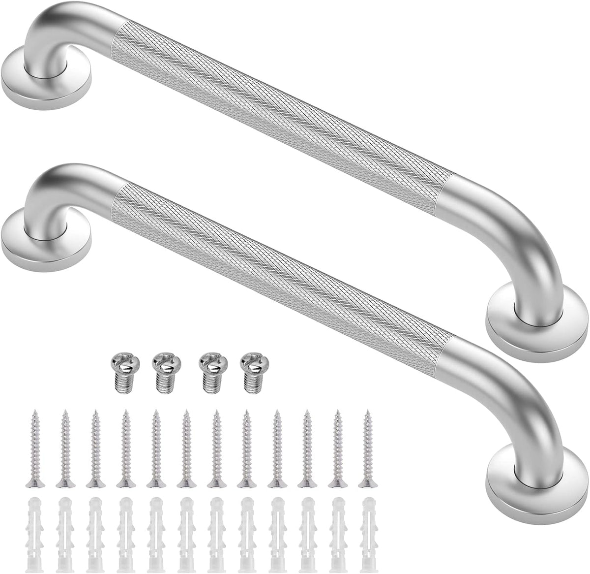Grab Bars for Shower, 2 Pack 16 in Anti Slip Safety Bath Handle for Senior | Stainless Steel Shower Grab Bars, Handicap Elderly Bathtub and Toilet Bathroom Assist,Safety Grab Bars with Concealed Screws