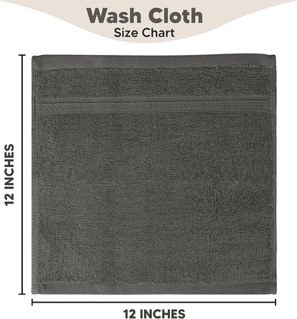 Towel and Linen Mart 100% Cotton 6 Pack Bath Towel Set, Quick Dry, Super Absorbent, Light Weight, Soft, (27 x 54 Pack of 6) Beige, White, Grey, Sky Blue, SAGE Green, Navy