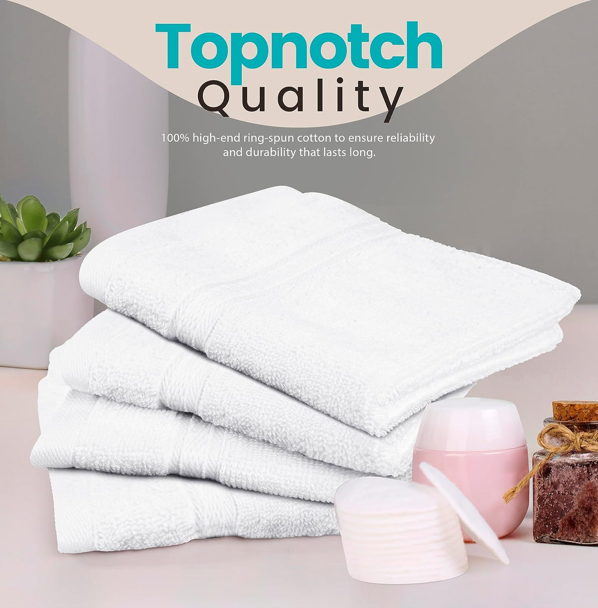 Towel and Linen Mart 100% Cotton 6 Pack Bath Towel Set, Quick Dry, Super Absorbent, Light Weight, Soft, (27 x 54 Pack of 6) Beige, White, Grey, Sky Blue, SAGE Green, Navy