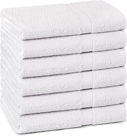 Towel and Linen Mart 100% Cotton 6 Pack Bath Towel Set, Quick Dry, Super Absorbent, Light Weight, Soft, (27 x 54 Pack of 6) Beige, White, Grey, Sky Blue, SAGE Green, Navy