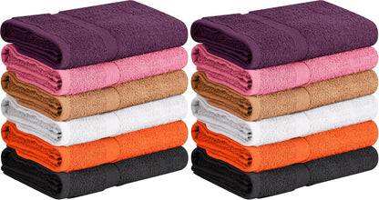 Towel and Linen Mart 100% Cotton 6 Pack Bath Towel Set, Quick Dry, Super Absorbent, Light Weight, Soft, (27 x 54 Pack of 6) Beige, White, Grey, Sky Blue, SAGE Green, Navy