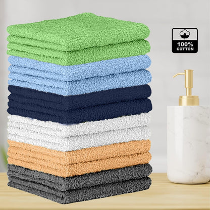 Towel and Linen Mart 100% Cotton 6 Pack Bath Towel Set, Quick Dry, Super Absorbent, Light Weight, Soft, (27 x 54 Pack of 6) Beige, White, Grey, Sky Blue, SAGE Green, Navy