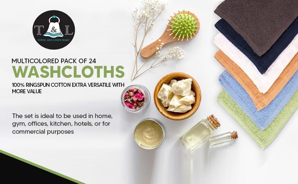 Towel and Linen Mart 100% Cotton 6 Pack Bath Towel Set, Quick Dry, Super Absorbent, Light Weight, Soft, (27 x 54 Pack of 6) Beige, White, Grey, Sky Blue, SAGE Green, Navy