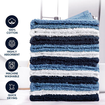 Towel and Linen Mart 100% Cotton 6 Pack Bath Towel Set, Quick Dry, Super Absorbent, Light Weight, Soft, (27 x 54 Pack of 6) Beige, White, Grey, Sky Blue, SAGE Green, Navy