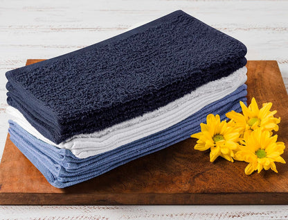 Towel and Linen Mart 100% Cotton 6 Pack Bath Towel Set, Quick Dry, Super Absorbent, Light Weight, Soft, (27 x 54 Pack of 6) Beige, White, Grey, Sky Blue, SAGE Green, Navy