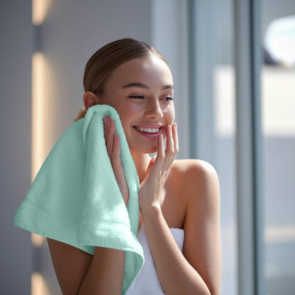 Towel and Linen Mart 100% Cotton 6 Pack Bath Towel Set, Quick Dry, Super Absorbent, Light Weight, Soft, (27 x 54 Pack of 6) Beige, White, Grey, Sky Blue, SAGE Green, Navy