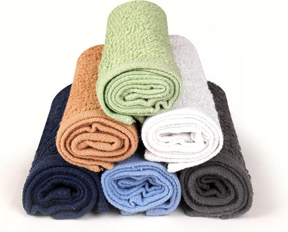 Towel and Linen Mart 100% Cotton 6 Pack Bath Towel Set, Quick Dry, Super Absorbent, Light Weight, Soft, (27 x 54 Pack of 6) Beige, White, Grey, Sky Blue, SAGE Green, Navy