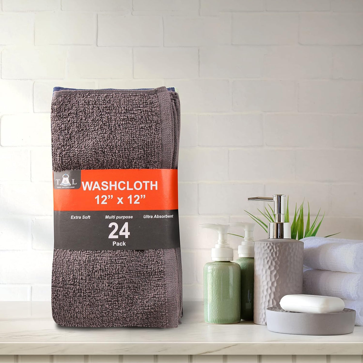 Towel and Linen Mart 100% Cotton 6 Pack Bath Towel Set, Quick Dry, Super Absorbent, Light Weight, Soft, (27 x 54 Pack of 6) Beige, White, Grey, Sky Blue, SAGE Green, Navy