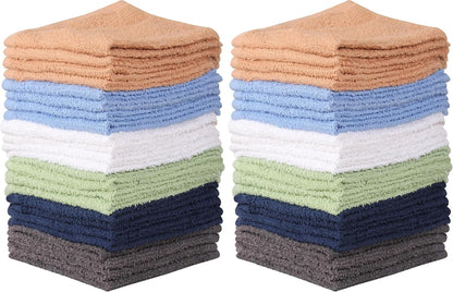 Towel and Linen Mart 100% Cotton 6 Pack Bath Towel Set, Quick Dry, Super Absorbent, Light Weight, Soft, (27 x 54 Pack of 6) Beige, White, Grey, Sky Blue, SAGE Green, Navy