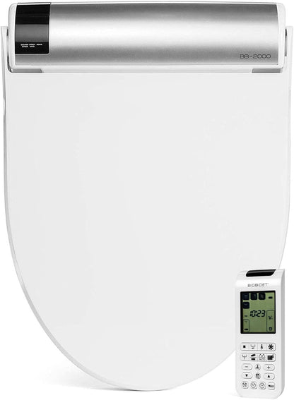 BB2000 Bliss Electric Bidet Toilet Seat, Warm Water with Air Dryer, Heated Seat with Sensor and Slow Close Lid, Night Light, Remote Control, Elongated, White