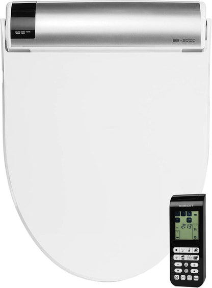 BB2000 Bliss Electric Bidet Toilet Seat, Warm Water with Air Dryer, Heated Seat with Sensor and Slow Close Lid, Night Light, Remote Control, Elongated, White