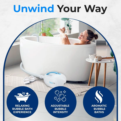 Bubble Bath Mat, Bathtub Mat with Air Massage and Remote Control, Waterproof, Non-Slip, Adjustable Bubble Intensity, Aroma Diffuser, 47x14.2 Inch Full Body Spa Massager