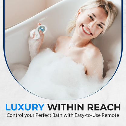 Bubble Bath Mat, Bathtub Mat with Air Massage and Remote Control, Waterproof, Non-Slip, Adjustable Bubble Intensity, Aroma Diffuser, 47x14.2 Inch Full Body Spa Massager