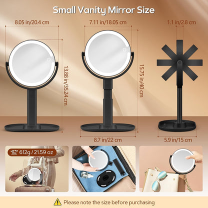 Vanity Mirror with Lights, Magnifying Makeup Mirror 30X/1X