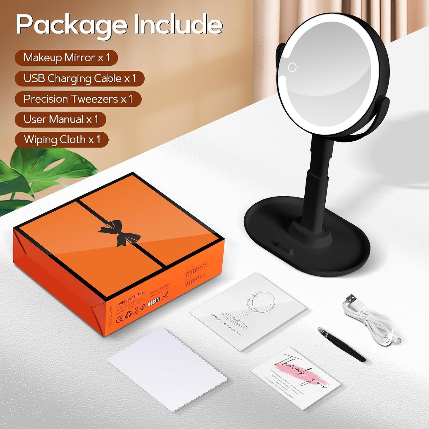 Vanity Mirror with Lights, Magnifying Makeup Mirror 30X/1X
