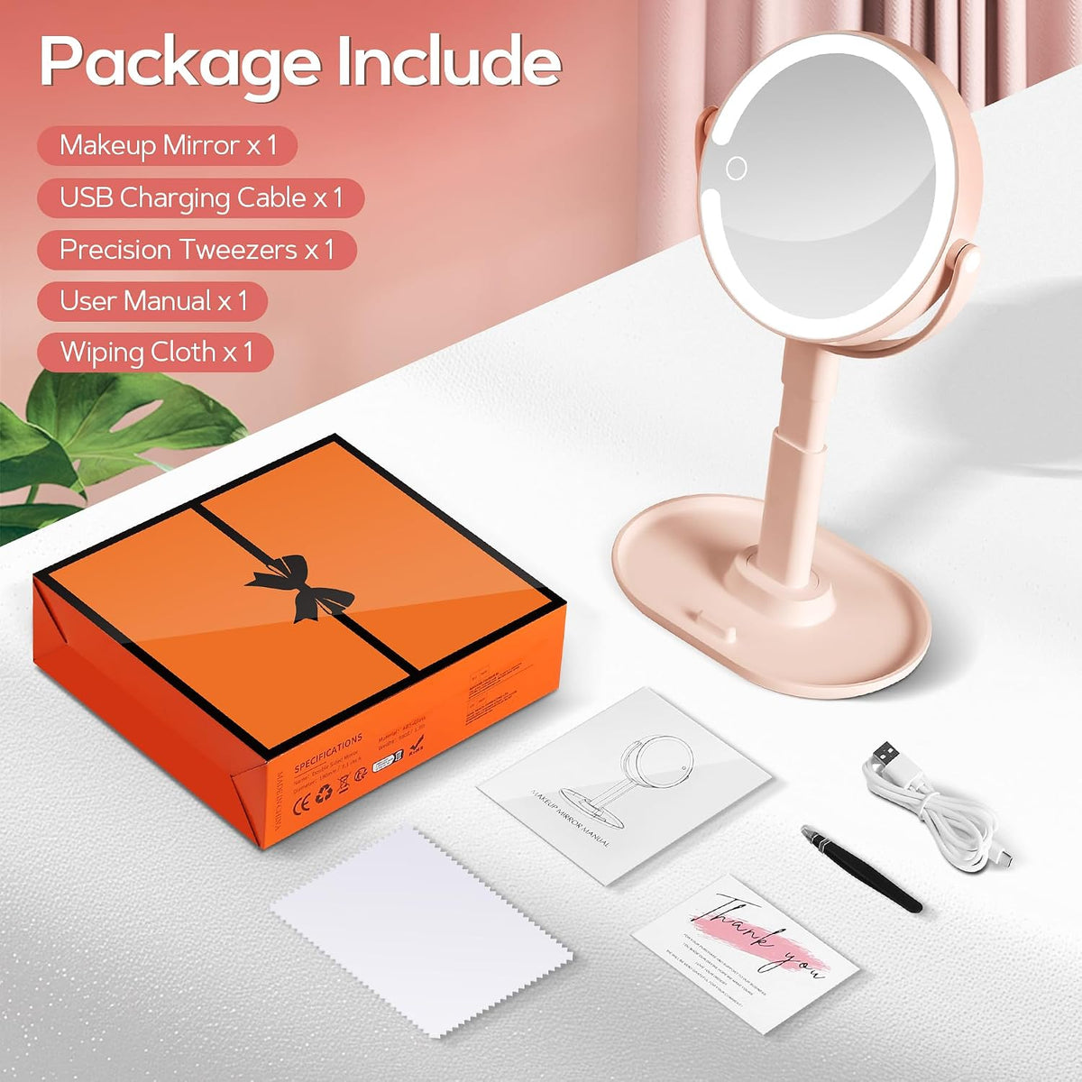 Vanity Mirror with Lights, Magnifying Makeup Mirror 30X/1X