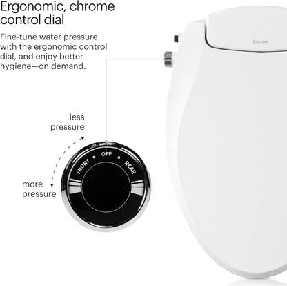 Bidet Toilet Seat Non-Electric Swash Ecoseat, Fits Elongated Toilets, White - Dual Nozzle System, Ambient Water Temperature - Bidet with Easy Installation