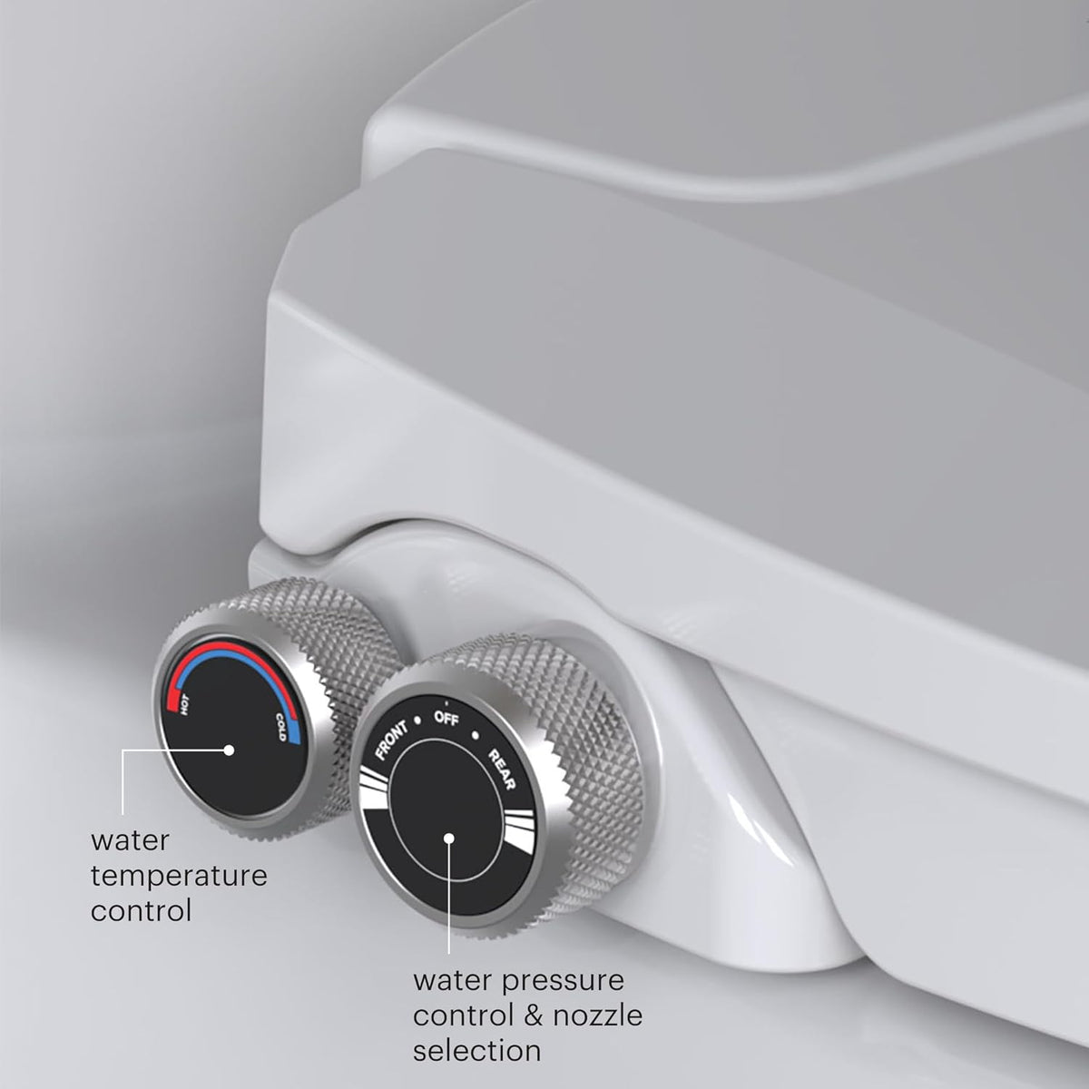 Bidet Toilet Seat Non-Electric Swash Ecoseat, Fits Elongated Toilets, White - Dual Nozzle System, Ambient Water Temperature - Bidet with Easy Installation