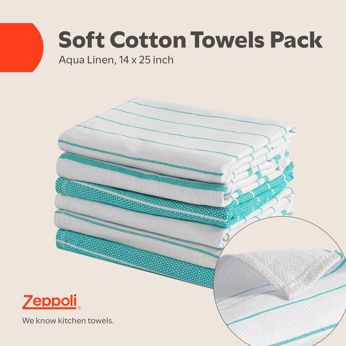 Classic Dish Towels - 15 Pack - 14" by 25" - 100% Cotton Kitchen Towels - Reusable Bulk Cleaning Cloths - Blue Hand Towels - Super Absorbent - Machine Washable