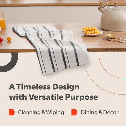 Classic Dish Towels - 15 Pack - 14" by 25" - 100% Cotton Kitchen Towels - Reusable Bulk Cleaning Cloths - Blue Hand Towels - Super Absorbent - Machine Washable