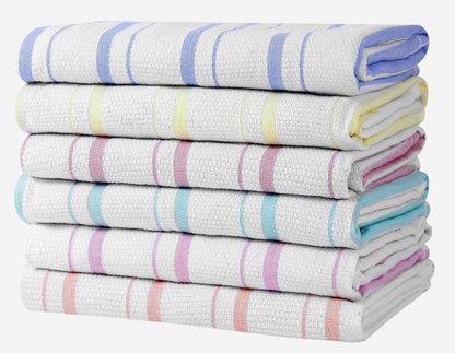 Classic Dish Towels - 15 Pack - 14" by 25" - 100% Cotton Kitchen Towels - Reusable Bulk Cleaning Cloths - Blue Hand Towels - Super Absorbent - Machine Washable