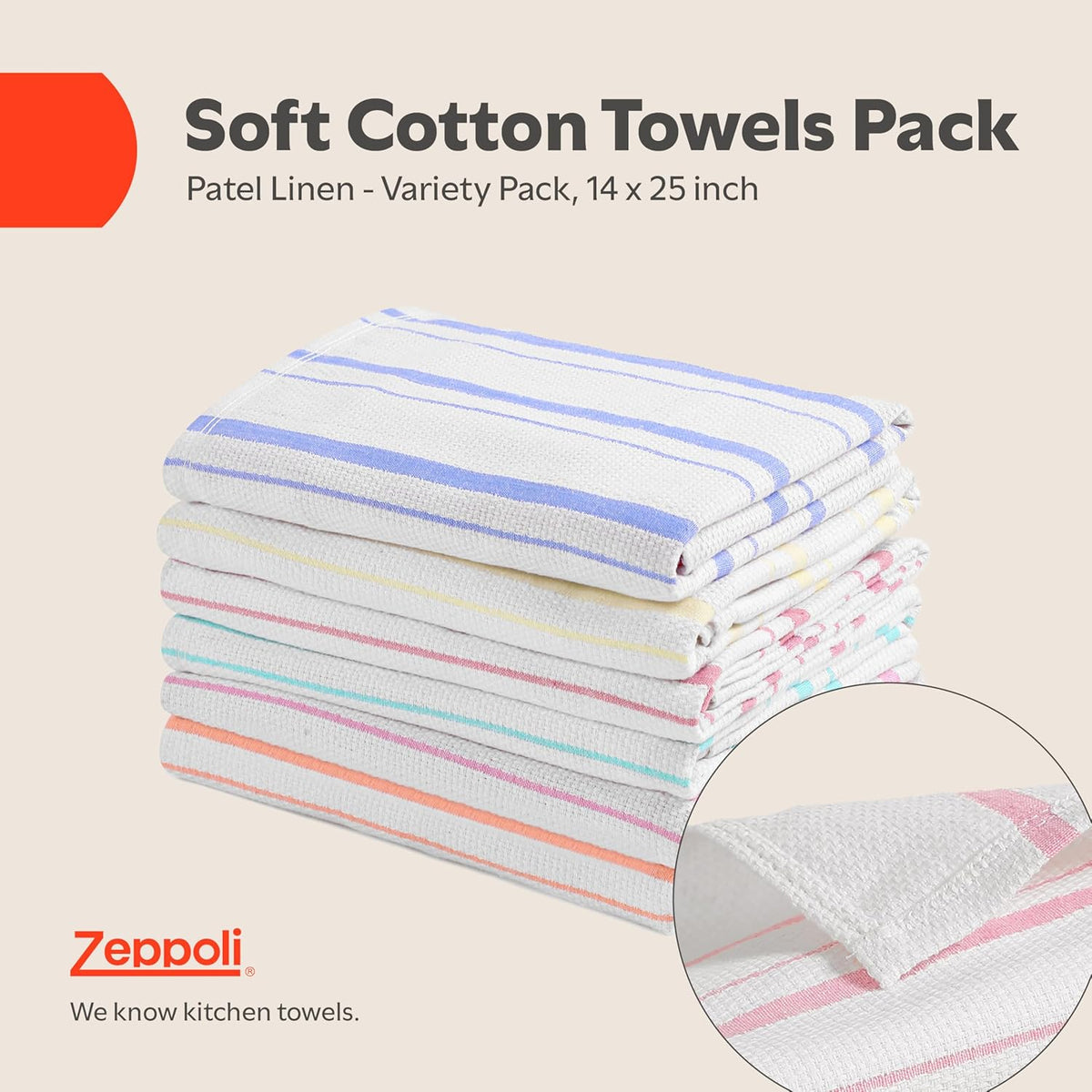 Classic Dish Towels - 15 Pack - 14" by 25" - 100% Cotton Kitchen Towels - Reusable Bulk Cleaning Cloths - Blue Hand Towels - Super Absorbent - Machine Washable