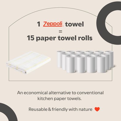 Classic Dish Towels - 15 Pack - 14" by 25" - 100% Cotton Kitchen Towels - Reusable Bulk Cleaning Cloths - Blue Hand Towels - Super Absorbent - Machine Washable