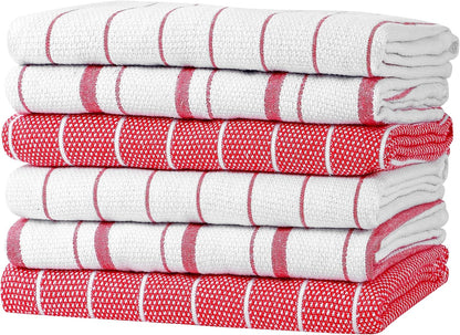 Classic Dish Towels - 15 Pack - 14" by 25" - 100% Cotton Kitchen Towels - Reusable Bulk Cleaning Cloths - Blue Hand Towels - Super Absorbent - Machine Washable