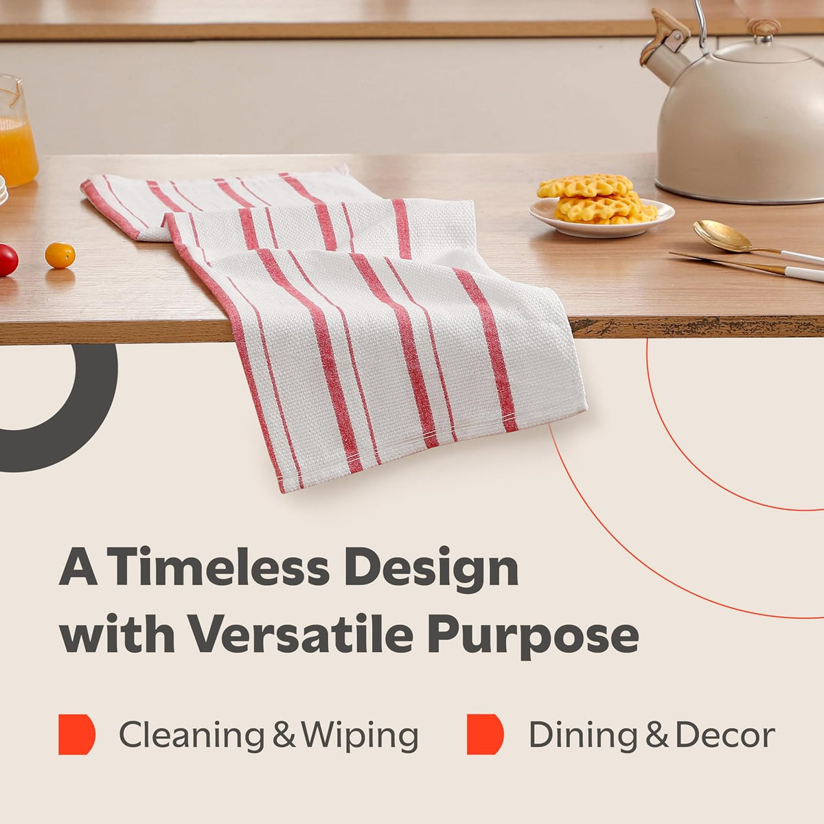 Classic Dish Towels - 15 Pack - 14" by 25" - 100% Cotton Kitchen Towels - Reusable Bulk Cleaning Cloths - Blue Hand Towels - Super Absorbent - Machine Washable