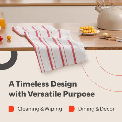 Classic Dish Towels - 15 Pack - 14" by 25" - 100% Cotton Kitchen Towels - Reusable Bulk Cleaning Cloths - Blue Hand Towels - Super Absorbent - Machine Washable